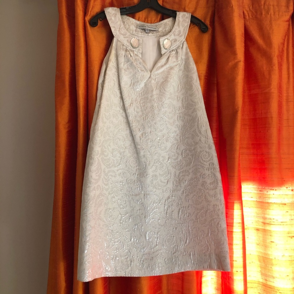 STEVE MADDEN dress.  silver & cream ivory white.  PARTY !